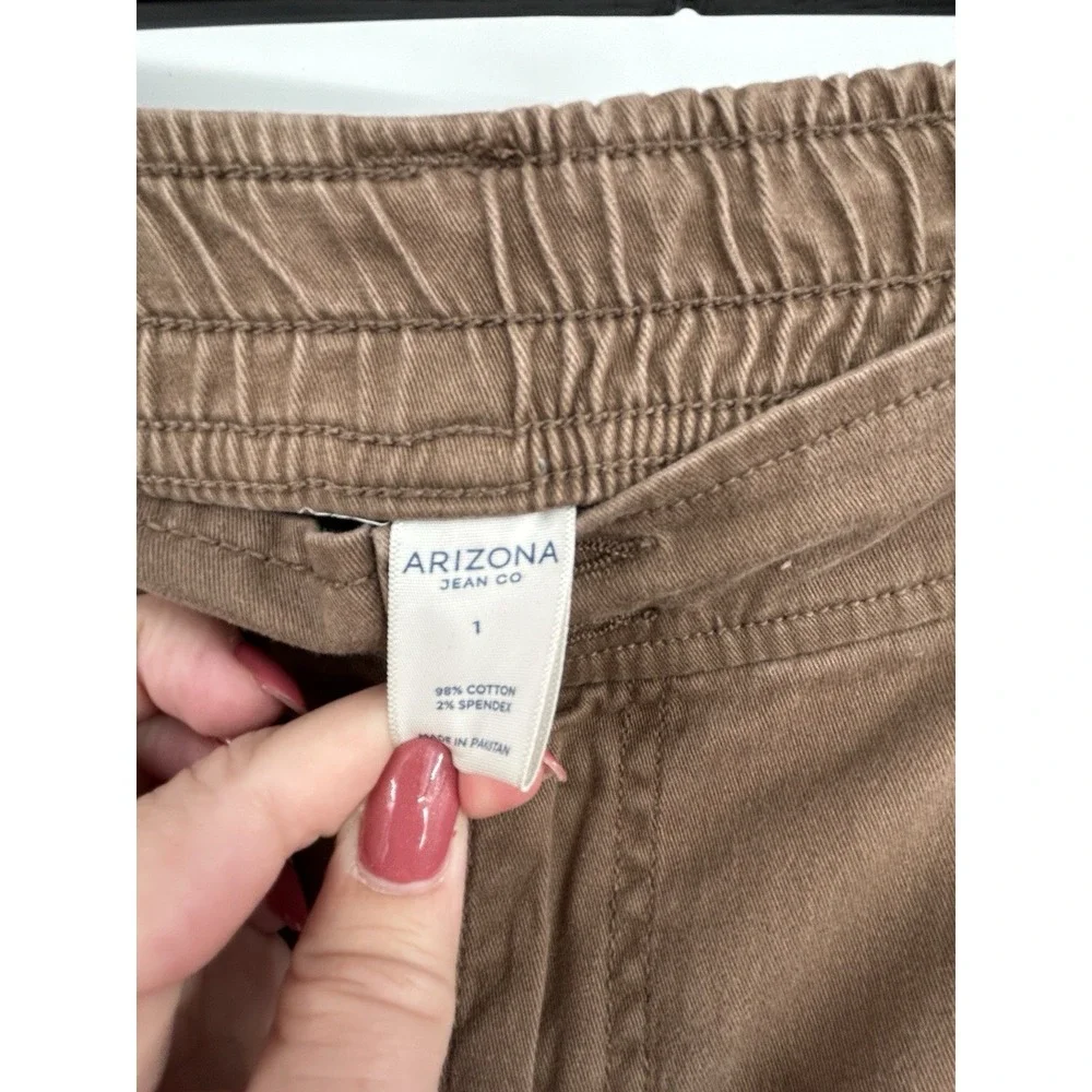 Arizona Jean Co Womens Y2K Wide Leg Cargo Pants Sz 1 Utility Multi Pocket Grunge